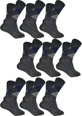 Cotson Men Printed Mid-Calf/Crew(Pack of 18)