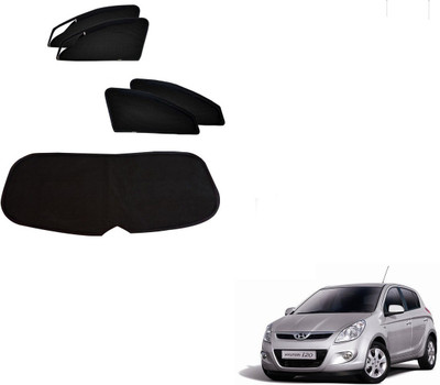 AuTO ADDiCT Side Window, Rear Window Sun Shade For Hyundai i20(Black)