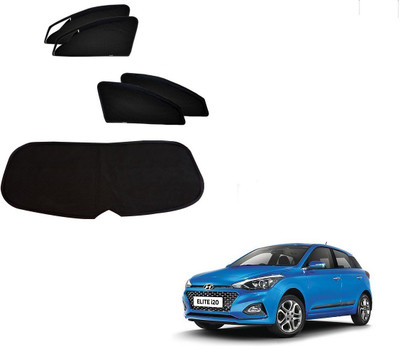 AuTO ADDiCT Side Window, Rear Window Sun Shade For Hyundai Elite i20(Black)