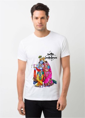 HamsaMART Graphic Print Men Round Neck White T-Shirt