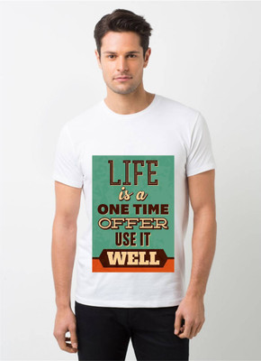 hamsa print world Printed Couple Round Neck White T-Shirt