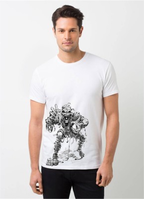 HamsaMART Printed Men Round Neck White T-Shirt