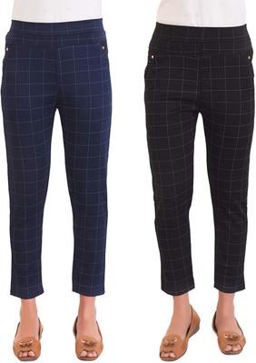 Pixie Regular Fit Women Dark Blue, Black Trousers