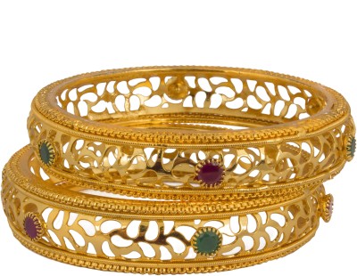 piah fashion Brass Gold-plated Bangle Set(Pack of 2)