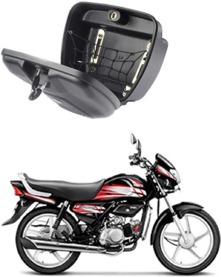 Biking Hub Luggage Box Black Plastic Motorbike Saddlebag