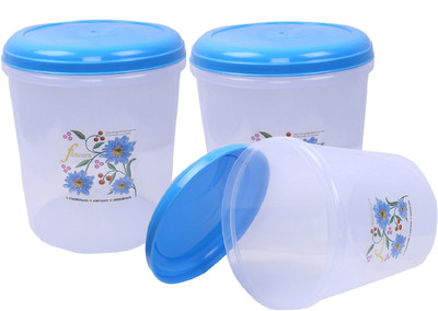 KUBER INDUSTRIES Plastic Grocery Container  - 5000 ml(Pack of 3, Blue)