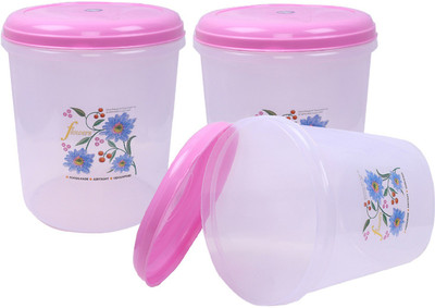 KUBER INDUSTRIES Plastic Grocery Container  - 11000 ml(Pack of 3, Pink)