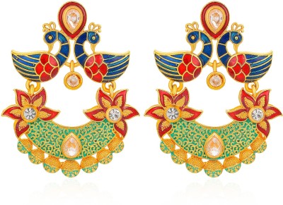 Sukkhi Sensational Mena Kari Peacock Gold Plated Earring for Women Alloy Chandbali Earring