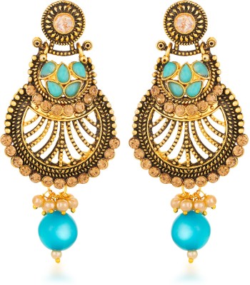 Sukkhi Sukkhi Youthful LCT and Pearl Gold Plated Earring for Women Alloy Chandbali Earring