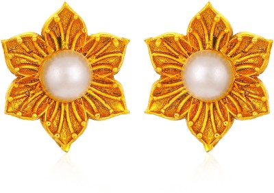 Sukkhi Adorable Floral Pearl Gold Plated Earring for Women Pearl Alloy Stud Earring