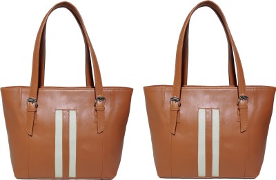 AZED Collections Women Tan, Tan Shoulder Bag(Pack of: 2)