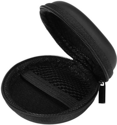 Mobiseries Leather Zipper Headphone Pouch For Universal(BLACK)