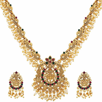 Shining Diva Alloy Gold-plated Gold, Multicolor Jewellery Set(Pack of 1)