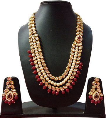 Chrishan Alloy Gold-plated White, Gold, Red Jewellery Set(Pack of 1)