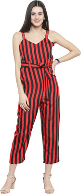 Enchanted Drapes Striped Women Jumpsuit