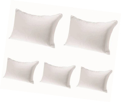 GKM Polyester Fibre Solid Sleeping Pillow Pack of 5(White)