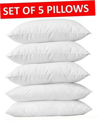 Swikon star Polyester Fibre Solid Sleeping Pillow Pack of 5(White)