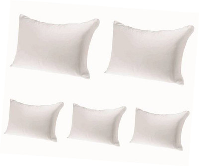 Swikon star Polyester Fibre Solid Sleeping Pillow Pack of 5(White)
