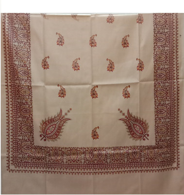 PASHTUSHS Wool Printed Women, Men Shawl(Brown, Beige)