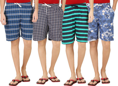 CHECKERSBAY Printed Men Multicolor Basic Shorts