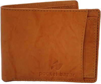 pocket bazar Men Tan Genuine Leather Wallet(7 Card Slots)