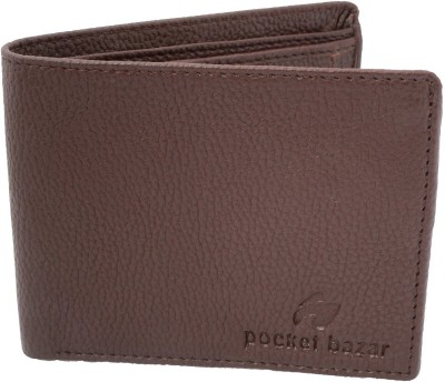 pocket bazar Men Brown Genuine Leather Wallet(3 Card Slots)