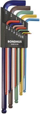 BONDHUS 69499, SET 9 COLORGRD BALL END L-WR 1.5-10MM| Allen Key Set