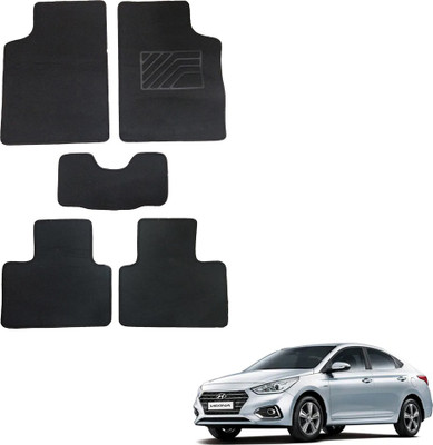 Oshotto Fabric Standard Mat For  Hyundai Verna(Black)