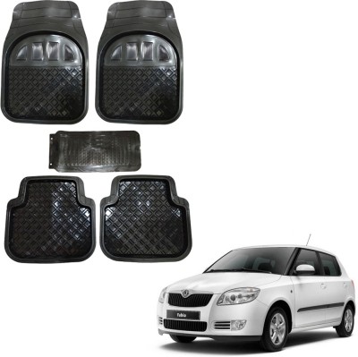 Oshotto Rubber Standard Mat For  Skoda Fabia(Black)