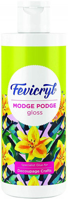 Fevicryl Modge Podge Gloss for Decoupage Crafts Gloss Finish Decoupage Medium(120 ml, Pack of 1)