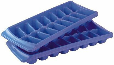 Chefstar Set of 2 Multicolor Plastic Ice Cube Tray Set (Pack of 2) Blue Plastic Ice Cube Tray(Pack of2)