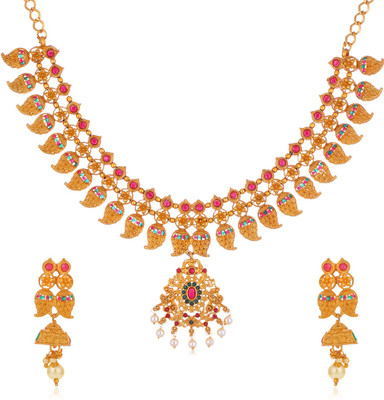 Sukkhi Alloy Gold-plated Gold Jewellery Set(Pack of 1)