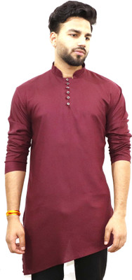 Kiaz Men Solid Flared Kurta(Maroon)