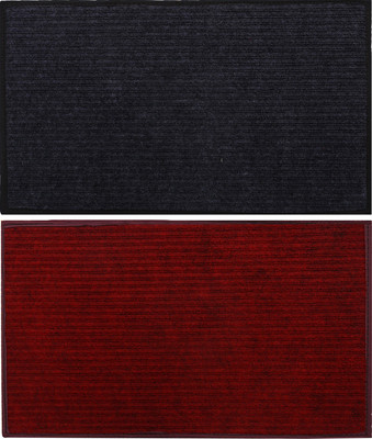 KUBER INDUSTRIES Microfiber Door Mat(Multicolor, Free, Pack of 2)