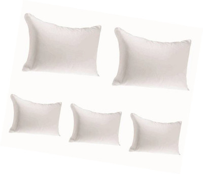 Swikon star Polyester Fibre Solid Sleeping Pillow Pack of 5(White)