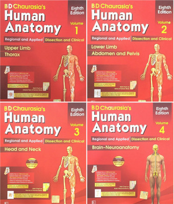 Human Anatomy By B D Chaurasia's 8th Edition(Set Of 4 Books) Vol-1,2,3&4 (Paperback, BD Chaurasia's)(Paperback, BD Chaurasia's)
