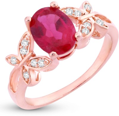 Sukkhi Dazzling Butterflies-On-Ruby Crystal Gold Plated Ring Alloy Crystal Gold Plated Ring