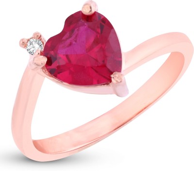 Sukkhi Designer Queen Heart Red Austrian Crystal Gold Plated Ring Alloy Crystal Gold Plated Ring