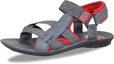 Fabbmate Men Grey, Red Sandals