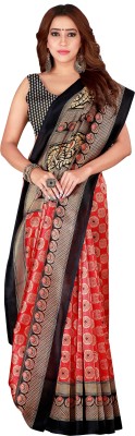 Kuki Fashion Printed Bollywood Cotton Silk Saree(Red)