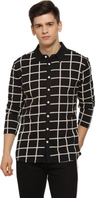 CAMPUS SUTRA Men Checkered Casual Black Shirt