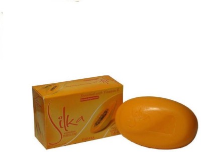 SILKA Papaya Extract Soap For Anti Pigmentation Skin Made In Philippines (Pack Of 3)(3 x 45 g)