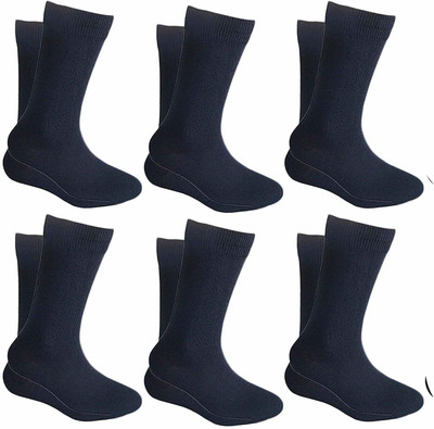 PinKit Men Solid Calf Length(Pack of 6)