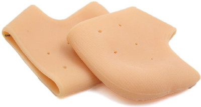 GHK Silicone Ankle Heel Protectors & Support for Cracked Heels Repair (Unisex,1Pair) Heel Support(Beige)