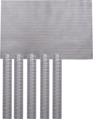 KUBER INDUSTRIES Rectangular Pack of 6 Table Placemat(Silver, PVC)