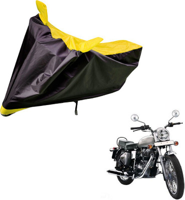 Auto Hub Two Wheeler Cover for Royal Enfield(Bullet 350, Black, Yellow)