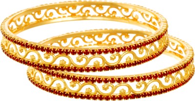 TAP Fashion Copper Diamond Gold-plated Bangle Set(Pack of 2)