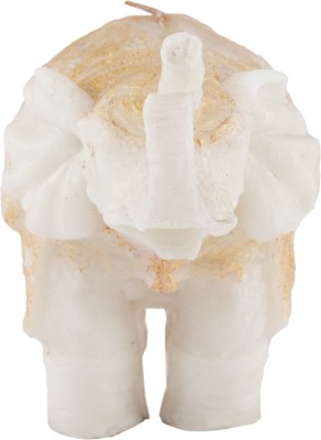 Sitara Crafts Exclusive Elephant shape Candle, Pure Wax, White plus Golden Candle(Gold, White, Pack of 1)