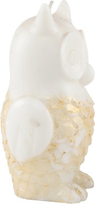 Sitara Crafts Exclusive handcrafted Owl Candle, Pure Wax Candle(Gold, White, Pack of 1)