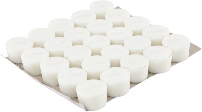 Sitara Crafts Value Pack of 25 Votive Candles, Pure Wax ,Handmade,Smokeless,Weddings, Events Candle(White, Pack of 25)